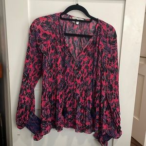 Derek Lam pink floral blouse